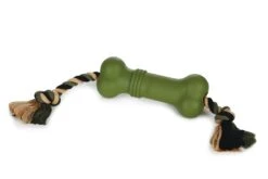 Beeztees Sumo Fit Bone - Hondenspeelgoed - Rubber - Groen - 20x6x6 Cm