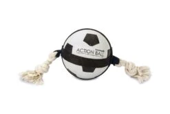 Beeztees Action Voetbal Met Touw - Hondenspeelgoed - 12,5 Cm