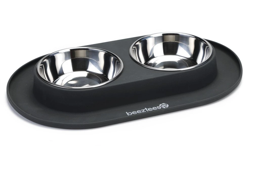 Beeztees - Dinerset Hond - Siliconen - Antraciet - 40x24x4 Cm 3 Beeztees - Dinerset Hond - Siliconen - Antraciet - 40x24x4 Cm