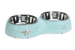 Beeztees Puppy Droppy - Dinerset Hond - Plastic/RVS - Groen - 34x17,5x6 Cm - 2x 350 Ml