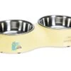 Beeztees Puppy Kroky - Dinerset Hond - Plastic/RVS - Geel - 34x17,5x6 Cm - 2x 350 Ml -Hondenbenodigdheden Web 0650823 e1649853431715