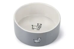 Beeztees Lou - Hondenvoerbak - Keramiek - Grijs - 21,5x21,5x8,5 Cm